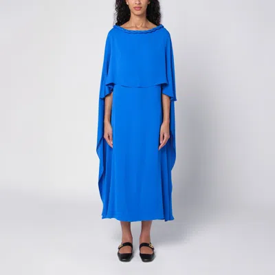 Valentino Electric Blue Silk Midi Dress