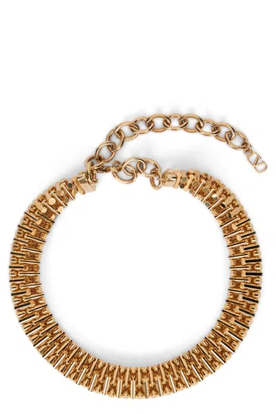 Valentino Garavani Elegant And Versatile Golden Necklace