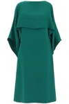 VALENTINO ELEGANT GREEN CADY COUTURE CAPE DRESS
