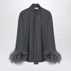 Valentino Shirt With Feathers In Gray