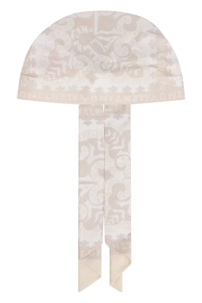 Valentino Garavani Elegant Headpiece In Soft And Silky Fabric In White
