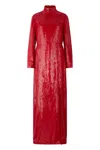 Valentino Elegant Long Red Dress With Long Sleeves In Red