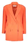 Valentino Elegant Orange Blazer With Double-breasted. In Orange