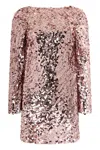 Valentino Elegant Pink Dress With Shimmering Sequins In Brown