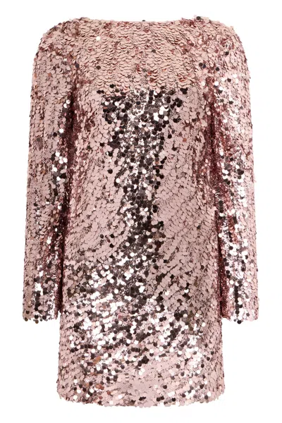 VALENTINO ELEGANT PINK DRESS WITH SHIMMERING SEQUINS