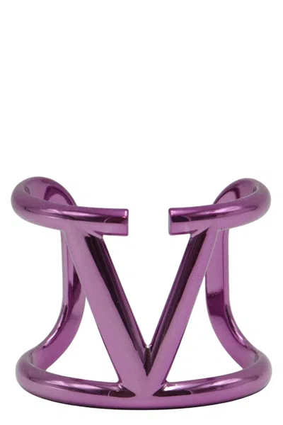 Valentino Garavani Elegant Purple Bracelet With Distinctive Letter V