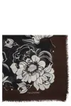 Valentino Elegant Scarf With Exquisite Floral Print In Brown