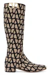 Valentino Elegant Tall Boots With Distinctive Design In Multi