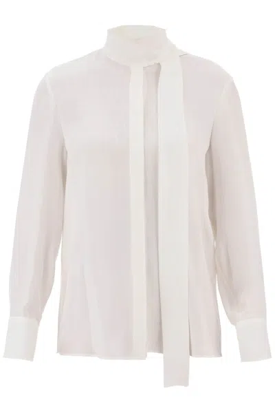 Valentino Elegant Toile Iconographe Silk Jacquard Shirt In White For Women (fw23)