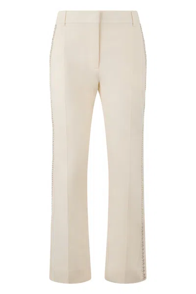 Valentino Elegant Trousers In Soft Light Fabric In White
