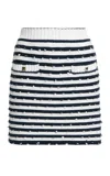 Valentino Polkadot Embroidered Stripe Knit Mini Skirt In Stripe