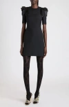 Valentino Embellished Crepe Couture Minidress In Black