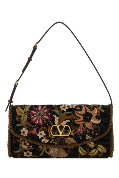 Valentino Garavani Embellished Fabric Vlogo Signature Shoulder Bag