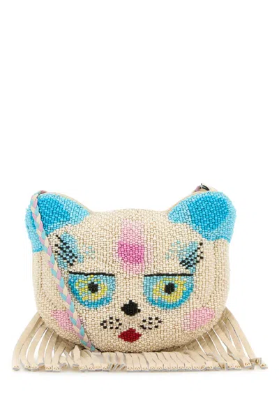 Valentino Garavani Embellished Leather Le Chat De La Maison Crossbody Bag