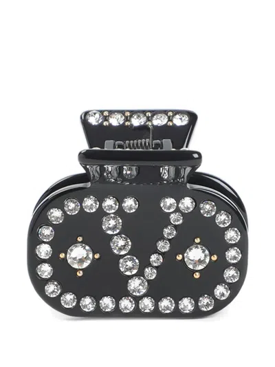VALENTINO GARAVANI EMBELLISHED-LOGO HAIR CLIP
