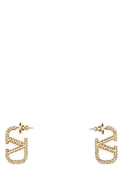 Valentino Garavani Embellished Metal Vlogo Signature Earrings In Gold