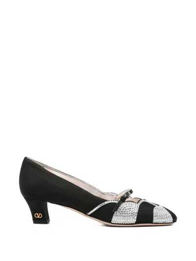 Pre-owned Valentino Garavani Embellished Pumps In Black