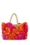 Valentino Women's Embellished Raffia Vlogo Signature Handbag | 6w2b0r23gcz Color R0v In Multi