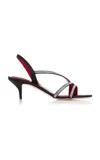 Valentino Garavani Dans Le Foyer 55 Crystal-embellished Satin Slingback Sandals In Black