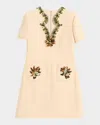 Valentino Garavani Embellished Crepe Couture Shift Minidress In Multi