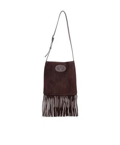 Valentino Garavani Embellished Shoulder Bag In Black