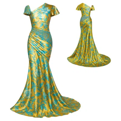 Pre-owned Valentino Embellished Silk Evening Gown Spring/summer 2006 Size 44it In Brown
