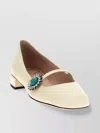 Valentino Embellished Square Toe Ballet Flats With Low Block Heel