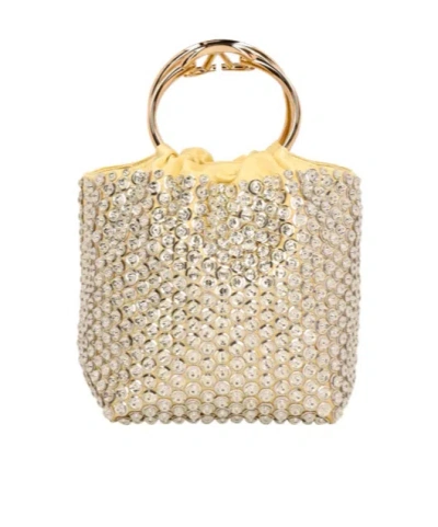 Valentino Garavani Embellished Top Handle Bag In Nude