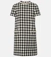 Valentino Garavani Embroidered Damier Light Tweed Short Dress In Weiss