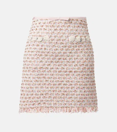 VALENTINO EMBELLISHED TWEED MINISKIRT