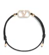 Valentino Embellished Vlogo Signature Bracelet In Black