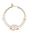 Valentino Embellished Vlogo Signature Bracelet In Gold