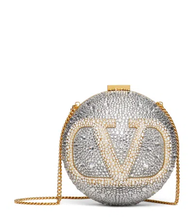 Valentino Garavani Embellished Vlogo Signature Evening Clutch Bag