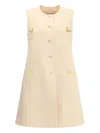 Valentino Short Dress In Wool And Cashmere In Neutral