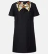 Valentino Embellished Wool And Silk Minidress In Black