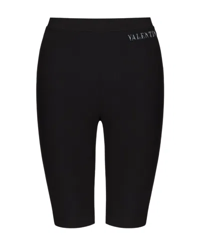 Valentino Embossed Logo Cycling Shorts In Black