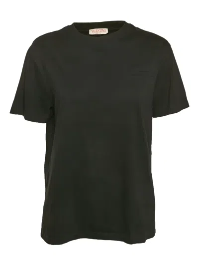 Pre-owned Valentino Embossed Logo T-shirt In Black