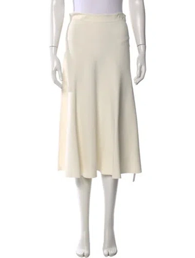 Pre-owned Valentino Embroidered Accent Midi Length Skirt In Neutral