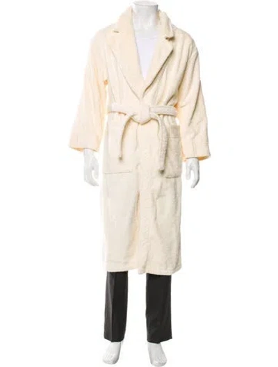 Pre-owned Valentino Embroidered Accent Robe In Neutral