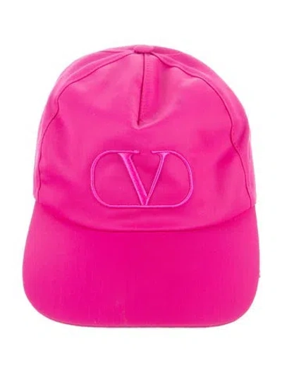 Pre-owned Valentino Garavani Embroidered Baseball Hat In Pink