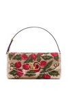 Valentino Embroidered Beaded Shoulder Bag In Neutral