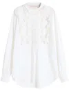 Valentino Cotton-linen-blend Ruffled Shirt Dress In White