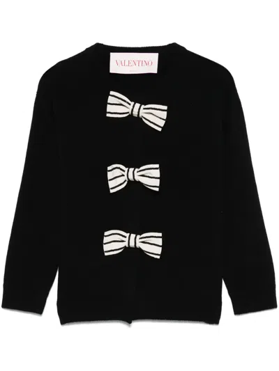 Valentino Cardigan In Lana Nera Donna In Black