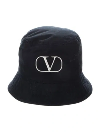 Pre-owned Valentino Garavani Embroidered Bucket Hat In Blue