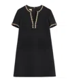 Valentino Embroidered Canestrello Tweed Short Dress In Black