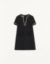 Valentino Embroidered Canestrello Tweed Short Dress Woman Black/silver 46 In Black