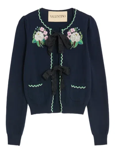 VALENTINO EMBROIDERED CARDIGAN
