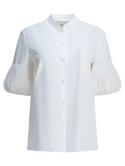 Valentino Embroidered Casual Poplin Shirt In White