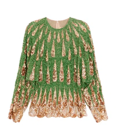 Valentino Embroidered Chiffon Top In Multi
