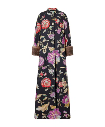 Valentino Embroidered Coat In Black